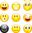 Lot de 9 smileys