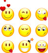 Lot de 9 smileys