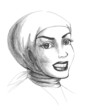 Illustration: girl in kerchief girl in kerchief