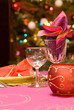 Luxury table set of a dinner - Wine glasses on the table