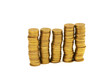 Golden coins isolated on the white background