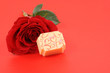 praline - shape of heart and red rose
