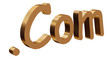 Handwritten 3d .com in gold new illusration
