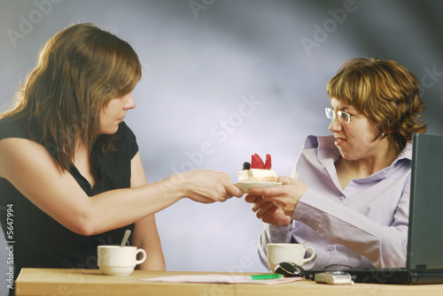 Photo: Misses with a cake Misses with a cake