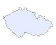 Czech Republic light blue map with shadow