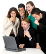 business team looking shocked and worried