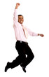 business man jumping of success 