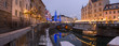 ljubljana city decorated for christmas at dusk