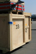 boxes with the equipment in a courtyard of expocentre