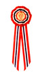 Red, white and blue Norwegian national day ribbon