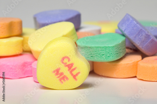Photo: Conversation hearts Valentines day candy. Concept of love. Conversation hearts Valentines day candy. Concept of love.