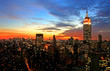 New York City midtown skyline at dark