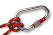 Mountaineering: clove hitch on locking or safety aluminium carab