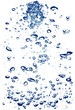 Close up view of the blue water bubble