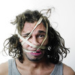 Crazy tied up man