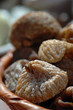 Dried figs in basket close up