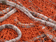Orange fishing net