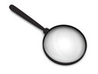 Illustration: Magnifying glass with soft shadows on white Magnifying glass with soft shadows on white