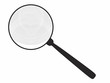 Illustration: Magnifying glass isolated on white. Magnifying glass isolated on white.