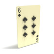 Playing Card: Six of Spades. 3D render. Playing Card: Six of Spades. 3D render.