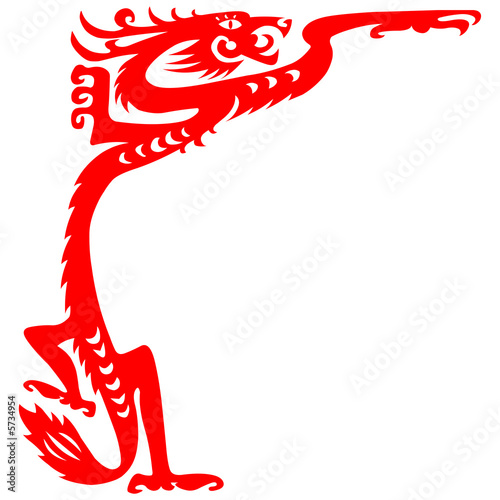 Illustration: Paper cut dragon Paper cut dragon