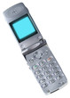 mobile phone silver flip up