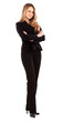 confident business woman standing wearing elegant 