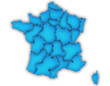Carte France 3D Bleu Carte France 3D Bleu