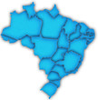 Carte Brésil 3D Bleu