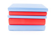 five books isolated on a white background