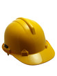 Yellow safety helmet isolated on white
