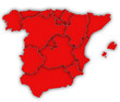 Carte Espagne 3D Rouge Carte Espagne 3D Rouge