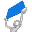 Character Holding Up A Blank Sign