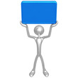 Character Holding Up A Blank Sign