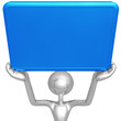 Character Holding Up A Blank Sign