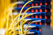 Photo: A shot of network cables connected to switch A shot of network cables connected to switch
