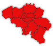 Carte Belgique 3D Rouge Carte Belgique 3D Rouge