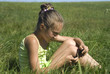 Young girl using cell phone