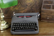 Old retro typewriter with Hebrew lettering