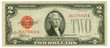 2 dollar bill of USA, glaucous pattern