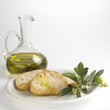 sliced bread with olive oil