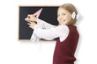 the pupil near a blackboard the pupil near a blackboard