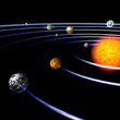 schematical image of the solar system..With Clipping Path
