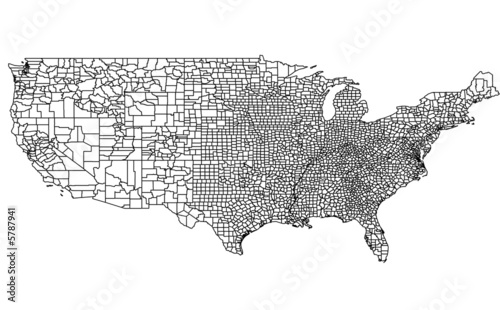 Illustration: USA Map of the Counties USA Map of the Counties