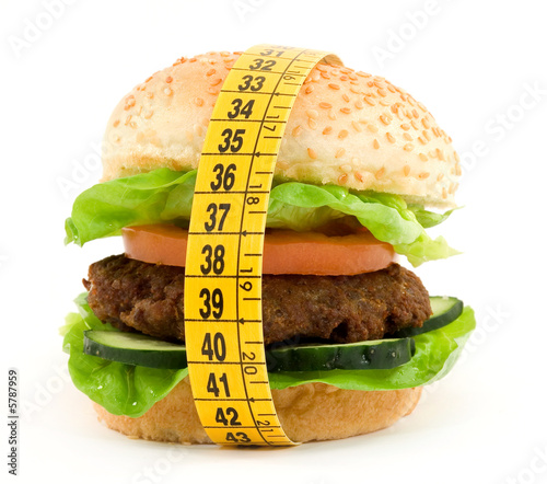 hamburger with meter diet concept