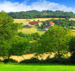 Scenic view on summer agricultural landscape in rural France Scenic view on summer agricultural landscape in rural France