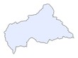 Central African Republic light blue map with shadow