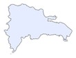 Dominican Republic light blue map with shadow