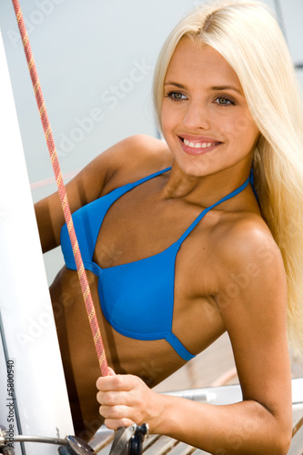 Photo of attractive sunburnt blonde with a wonderful smile
