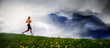 Girl Running on mountain